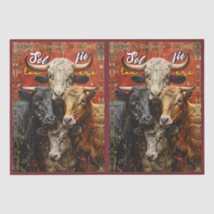 Papier Mousseline Selfie Lovers Vaches