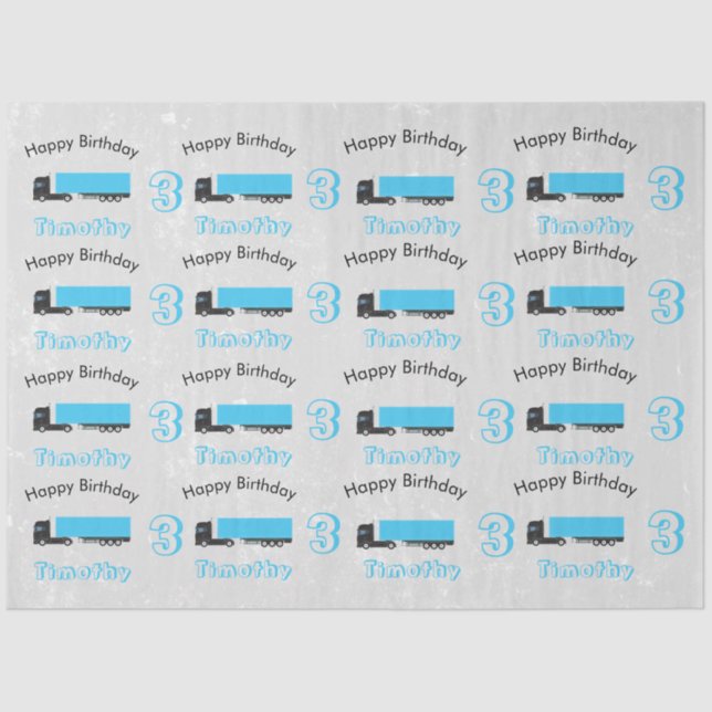 Papier Mousseline Semi-remorque Camion Transport Camions Anniversair (Recto)