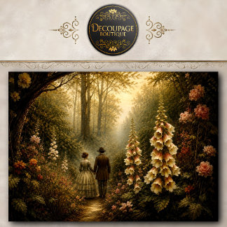 Papier Mousseline Sentier des amoureux du jardin enchanté Découpage