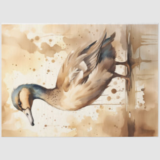 Papier Mousseline Sepia Duck, Tissue Paper for Decoupage/Crafts