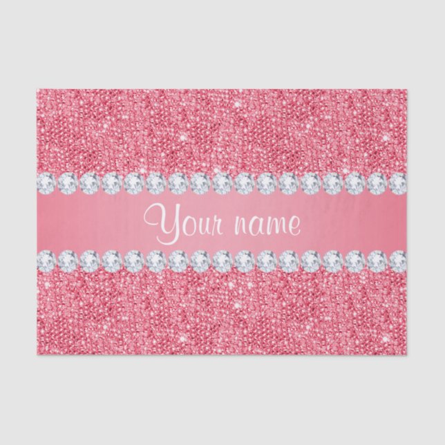 Papier Mousseline Séquences et diamants roses Faux (Recto)