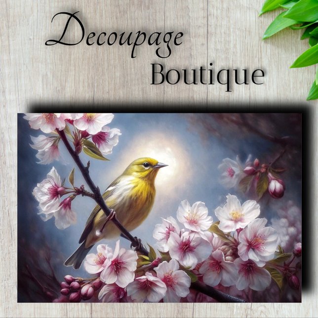 Papier Mousseline Serenade de Printemps Decoupage (Spring Serenade Decoupage Tissue Paper)