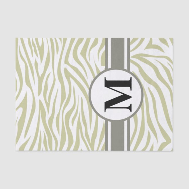 Papier Mousseline Serengeti Safari Zebra avec monogramme (Recto)
