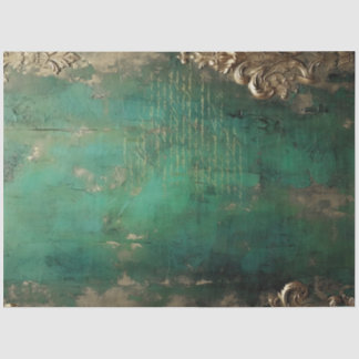 Papier Mousseline Série 17 de design romantique antique émeraude et