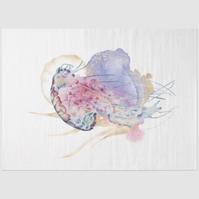 Papier Mousseline Série Aquarelle Sous-Marine Design 1 (Recto)