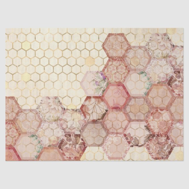 Papier Mousseline Série Burgundy Bee Design Sept (Recto)