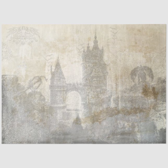 Papier Mousseline Série Château Gothique Design 4 (Recto)