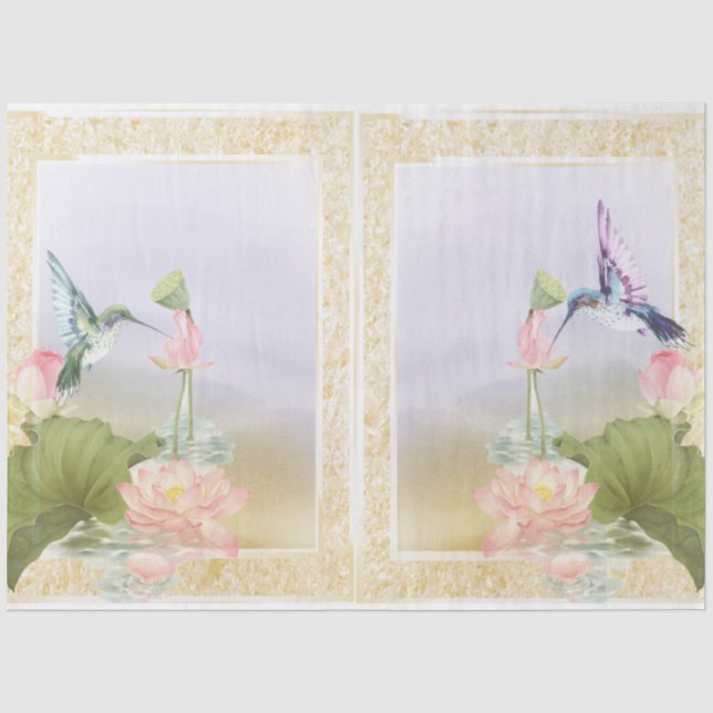 Papier Mousseline Série Colibris Design 2 (Recto)