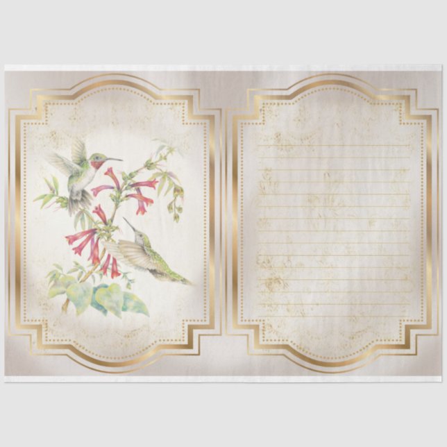 Papier Mousseline Série Colibris Design 3 (Recto)