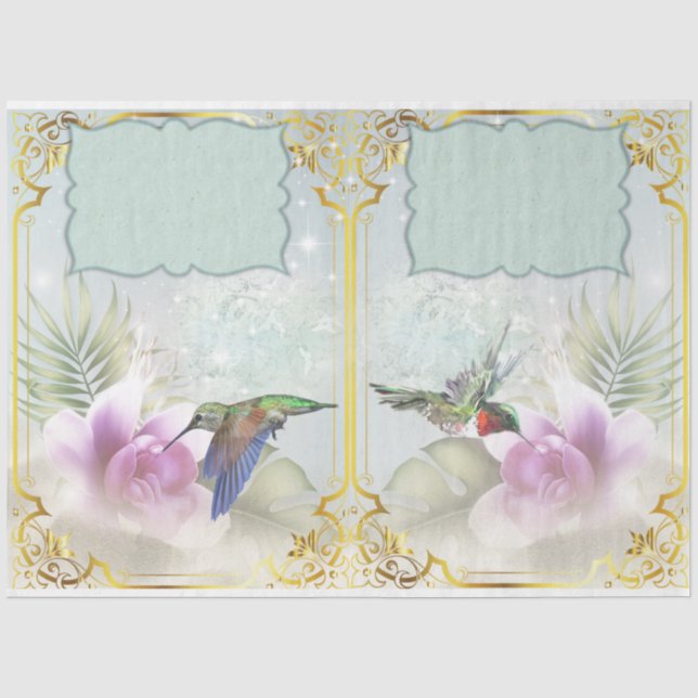 Papier Mousseline Série Colibris Design 6 (Recto)