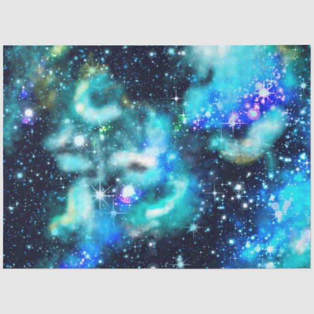 Papier Mousseline Série Conception Galaxie Bleue 10 (Recto)