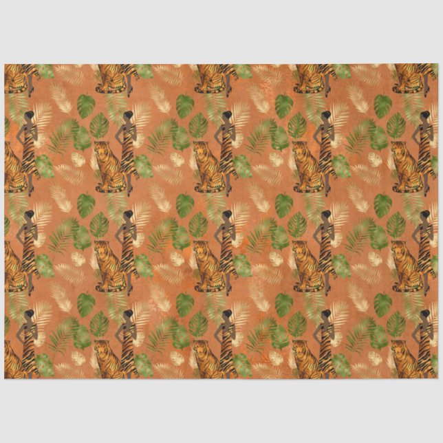 Papier Mousseline Série Copper Tiger Design 2 (Recto)