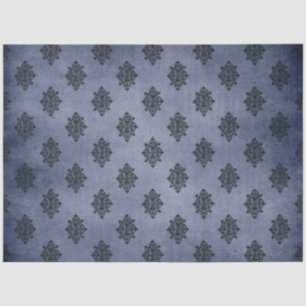 Papier Mousseline Série Damassé Gothique Bleu Design 12