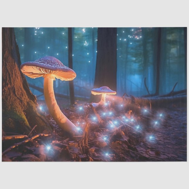 Papier Mousseline Série de champignons éthérés Design 12 (Recto)
