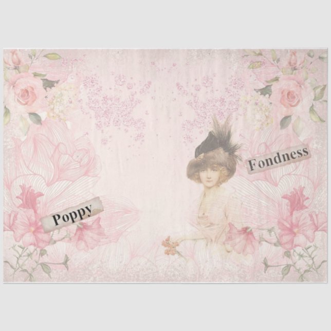 Papier Mousseline Série de collages Shabby Chic Design 16 (Recto)