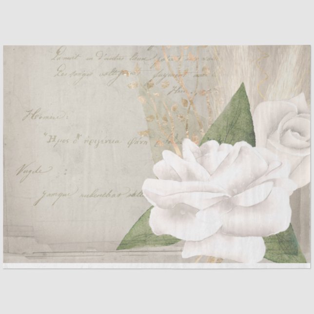 Papier Mousseline Série de conception d'éphémères floraux boho #7 (Recto)