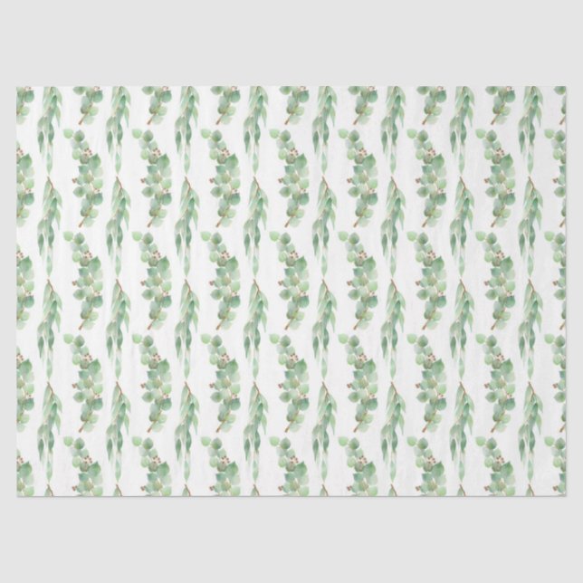 Papier Mousseline Série de design Eucalyptus aquarelle 10 (Recto)