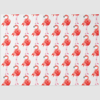 Papier Mousseline Série de design flamant aquarelle 14