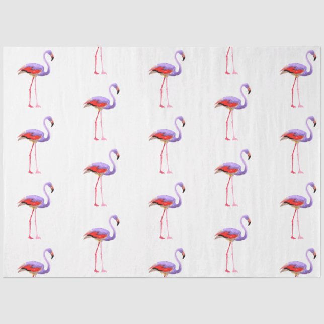 Papier Mousseline Série de design Flamingo à l'aquarelle 7 (Recto)
