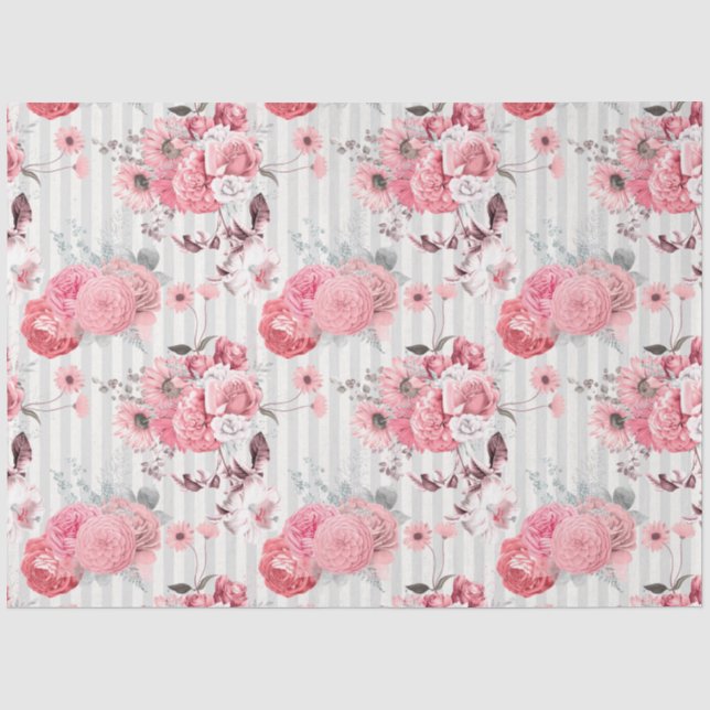 Papier Mousseline Série de design floral rose 10 (Recto)