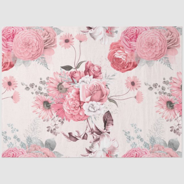Papier Mousseline Série de design floral rose 5 (Recto)