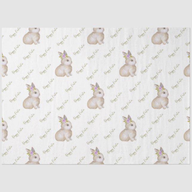 Papier Mousseline Série de lapin de Pâques mignon Conception 4 (Recto)