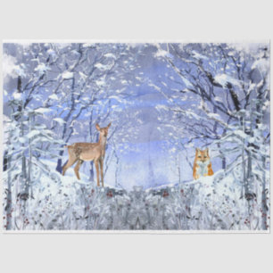 Papier Mousseline Série d'éphémères de forêt hivernale Design 5