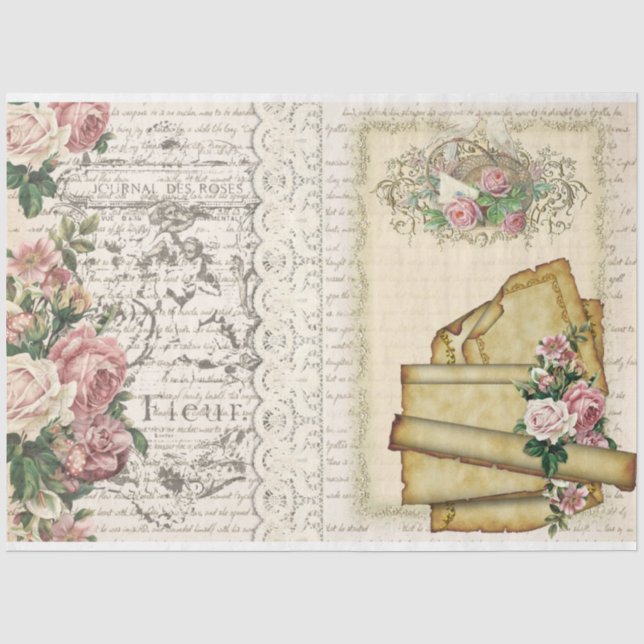 Papier Mousseline Série Design 3 Chic Shabby Victorien (Recto)
