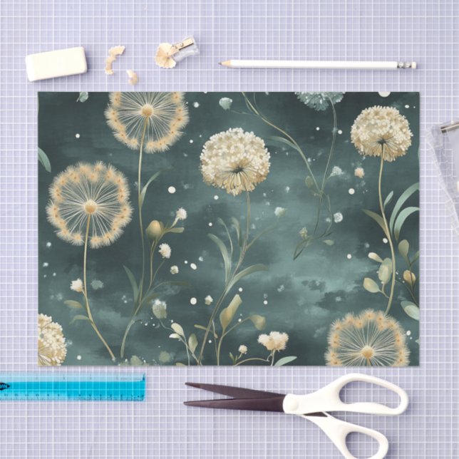 Papier Mousseline Série Design Pissenlit #15 (Artisanat)