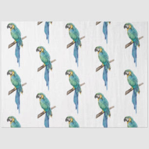 Papier Mousseline Série d'oiseaux tropicaux : Blue Macaw design 2