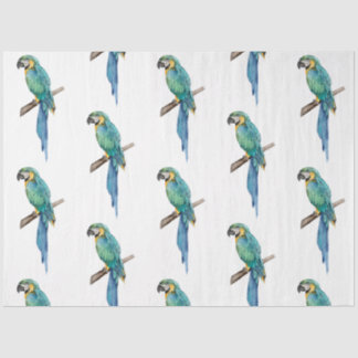 Papier Mousseline Série d'oiseaux tropicaux : conception de Macaw bl