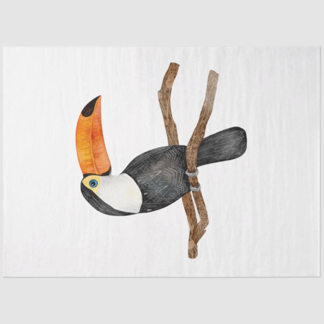 Papier Mousseline Série d'oiseaux tropicaux : Toucan (Recto)