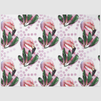 Papier Mousseline Série flamant rose aquarelle colorée Design 1