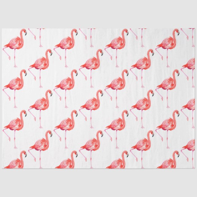 Papier Mousseline Série Flamingo Aquarelle Design 13 (Recto)