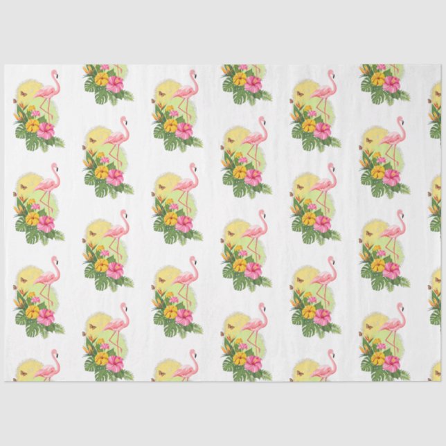 Papier Mousseline Série Flamingo Tropical Design 11 (Recto)