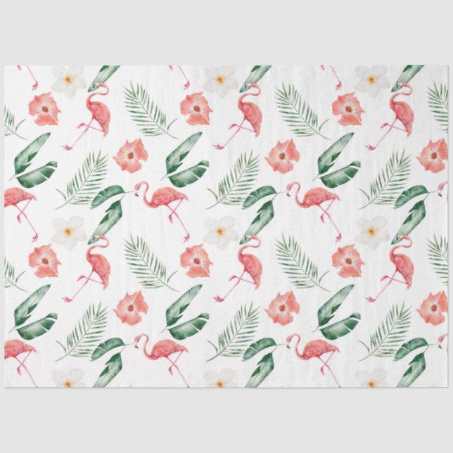 Papier Mousseline Série Flamingo Tropical Design 17 (Recto)