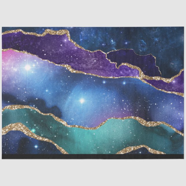 Papier Mousseline Série Galaxie Agate Design 13 (Recto)