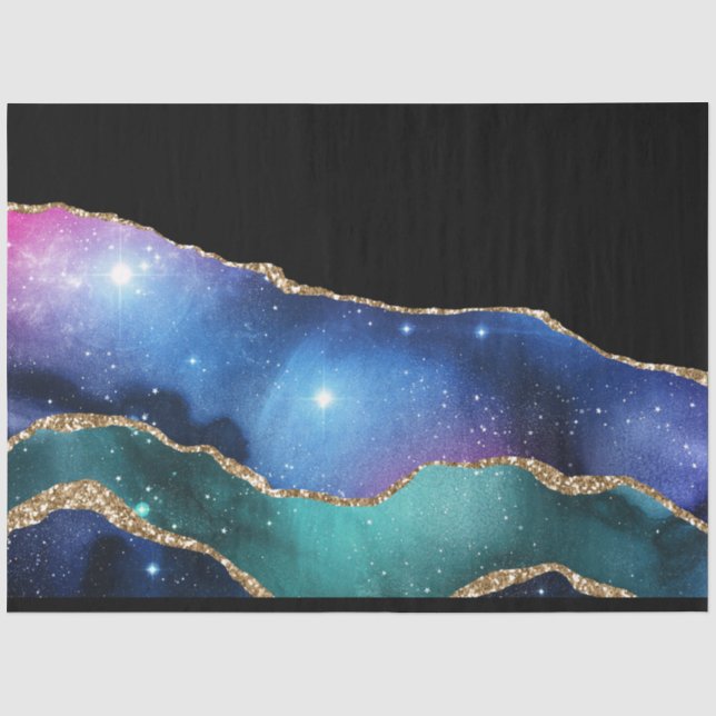 Papier Mousseline Série Galaxie Agate Design 15 (Recto)