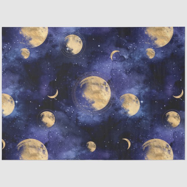 Papier Mousseline Série Galaxy Moon Design 6 (Recto)
