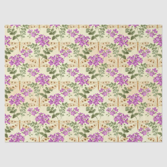Papier Mousseline Série Libellules Vintage Design 10 (Recto)