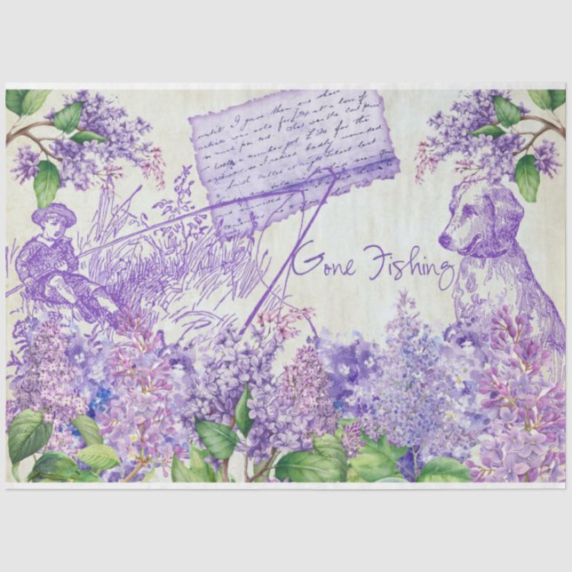 Papier Mousseline Série Lilac Days Design 8 (Recto)
