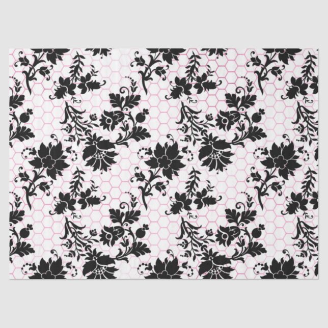 Papier Mousseline Série Pink Glam Honeycomb Design #17 (Recto)