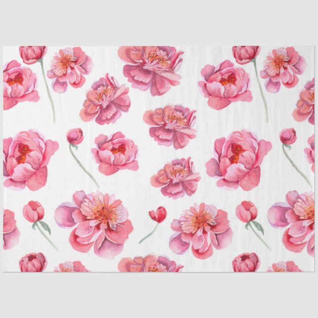 Papier Mousseline Série Pivoines Design 11 (Recto)
