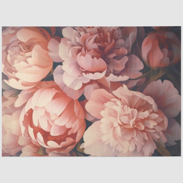 Papier Mousseline Série Pivoines Design 2 (Recto)
