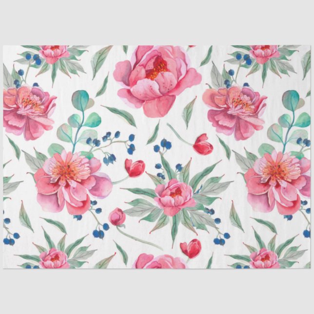 Papier Mousseline Série Pivoines Design 9 (Recto)
