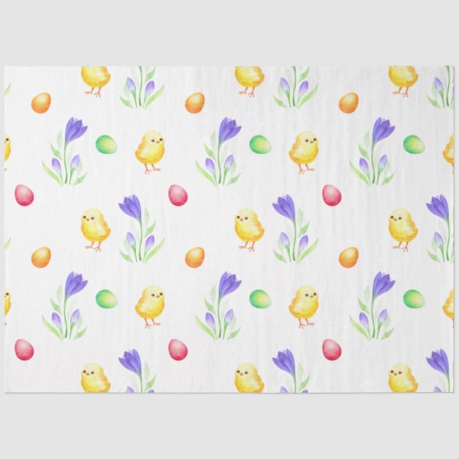 Papier Mousseline Série Poussins de Pâques Design 1 (Recto)