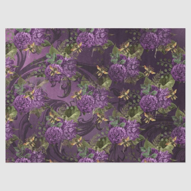 Papier Mousseline Série Purple Bee Design 14 (Recto)