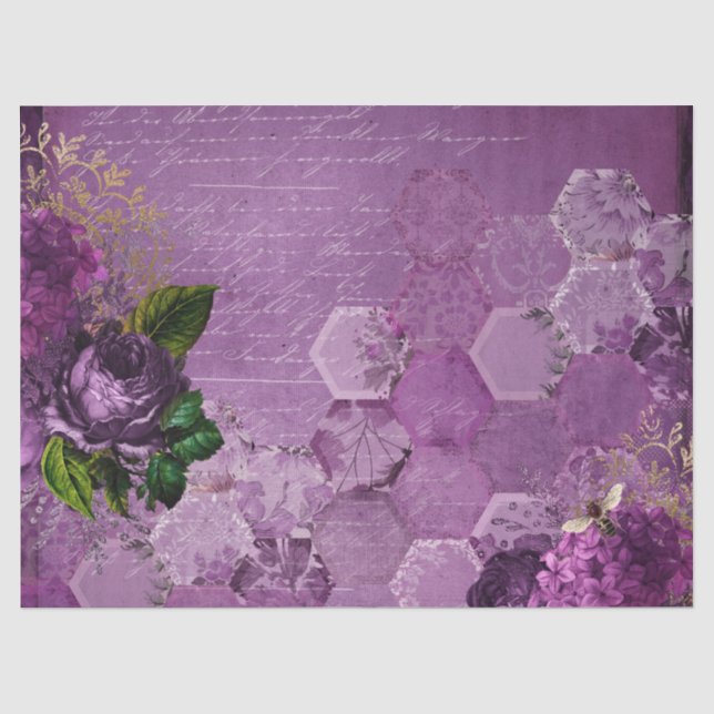 Papier Mousseline Série Purple Bee Design 3 (Recto)