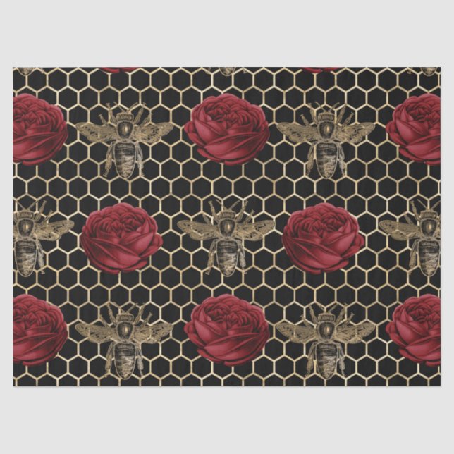 Papier Mousseline Série Red Rose Bee Design 28 (Recto)