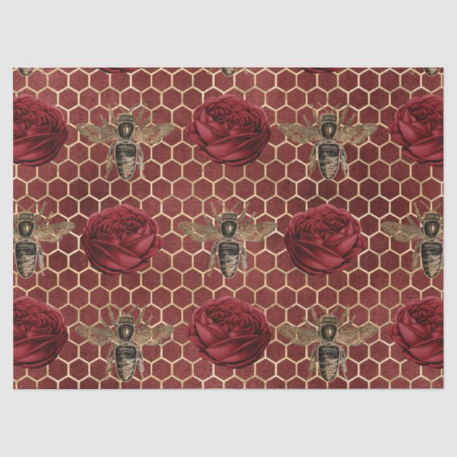 Papier Mousseline Série Red Rose Bee Design 29 (Recto)